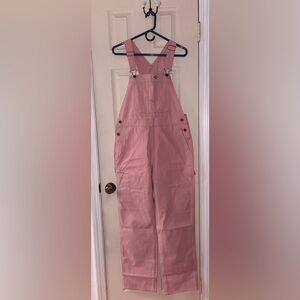 NWT Dickies Women’s Boyfriend Fit Denim Overalls - Rose Pink (Small)